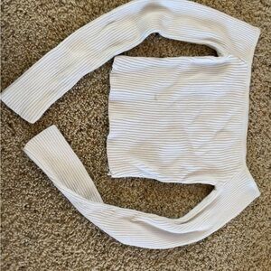 Striped Long Sleeve Crop Top